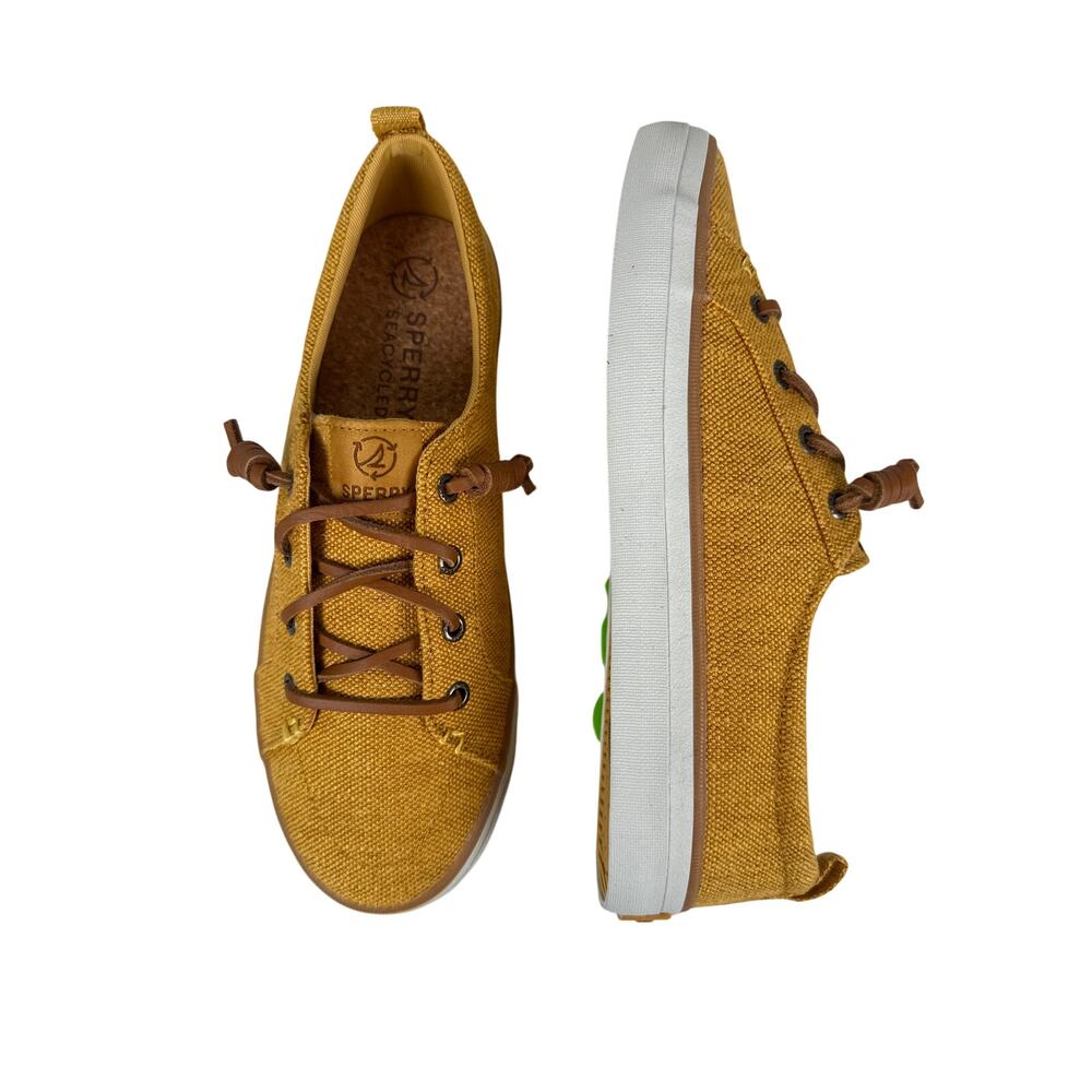 Sperry SeaCycled Crest Vibe Baja Sneaker Womens 7.5 Tan Honey Canvas Slip On